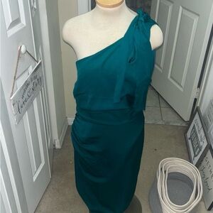 🆕Milly one shoulder teal dress sz 12
